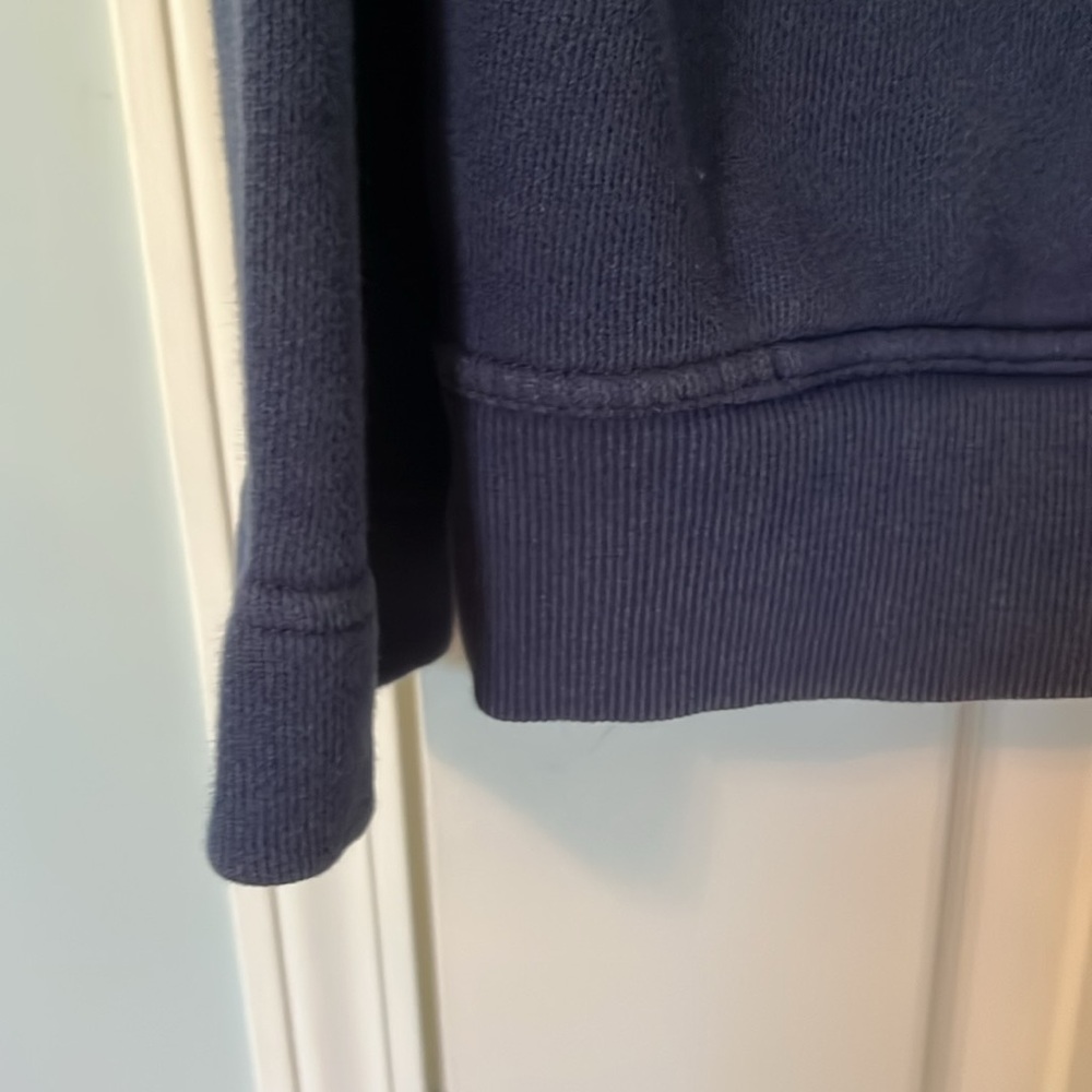 Free People Blue Double Zip Redwood Cardi Cotton Hoodie Oversized Medium NWT - Picture 6 of 14